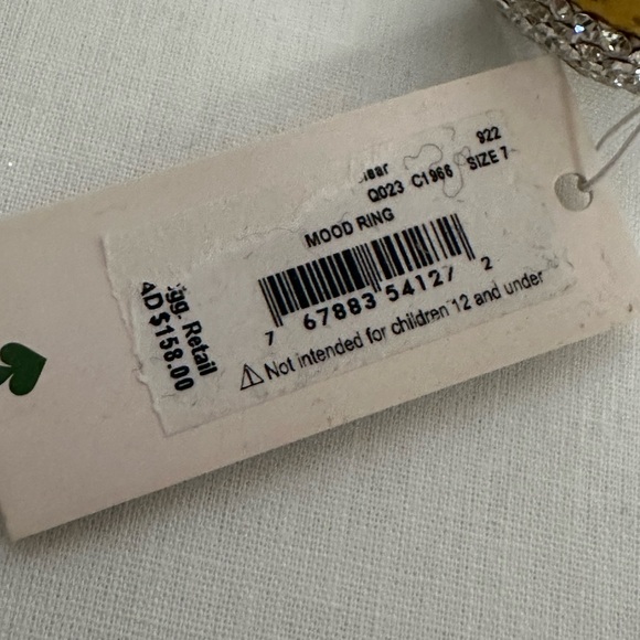 NWT Kate Spade Mood Ring With Crystals Size 7 - Picture 3 of 5